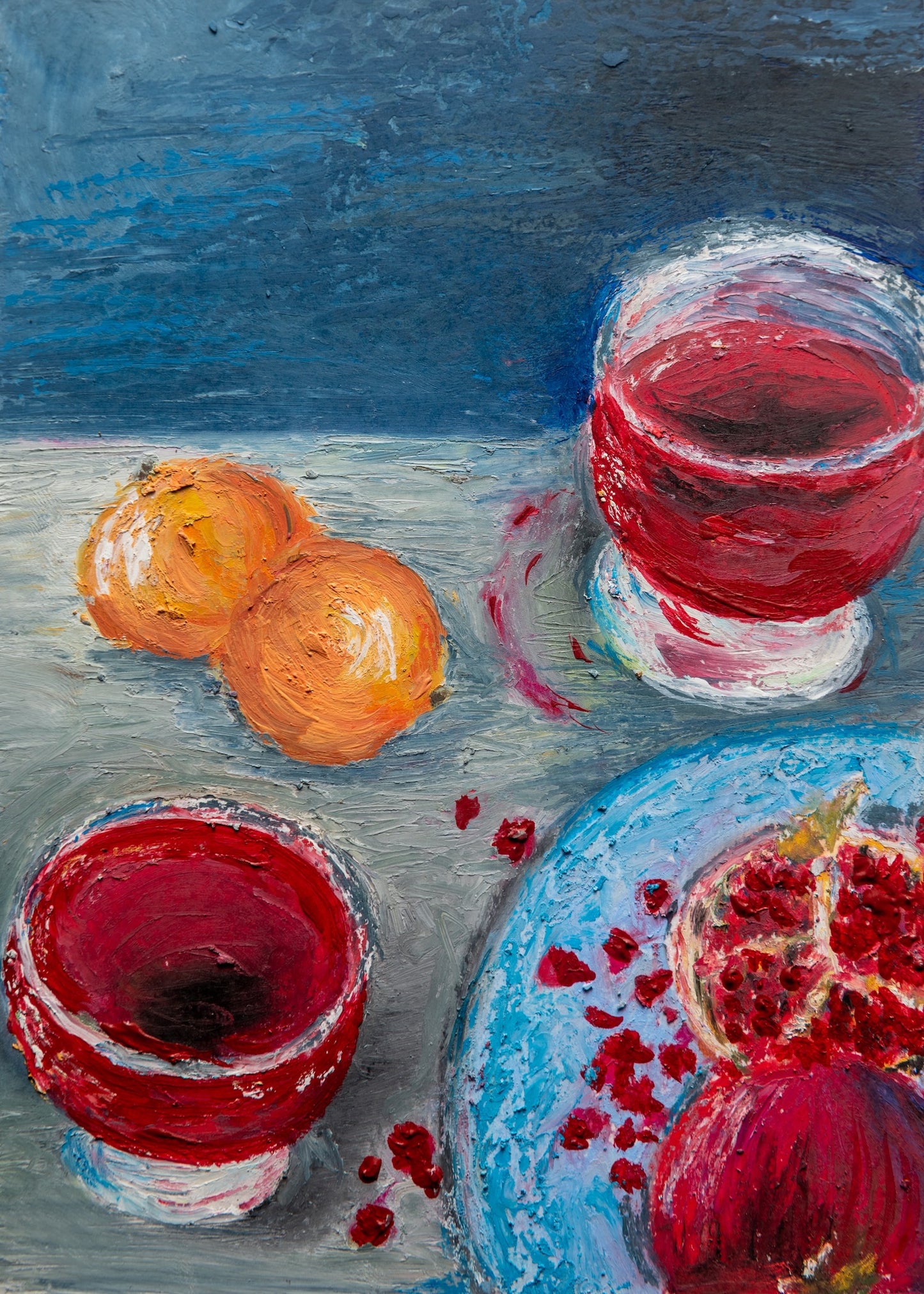 Wine Oil Pastel Art Print