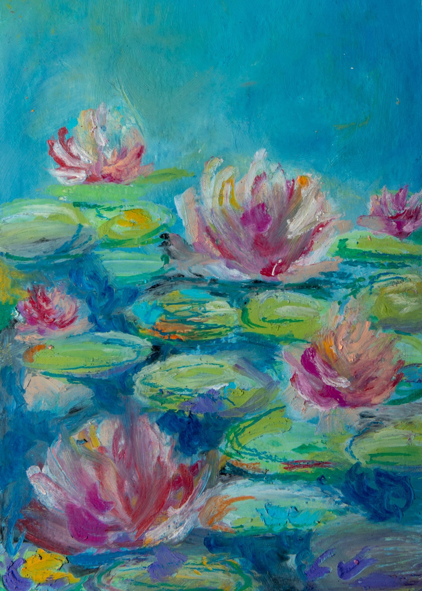Lilypad Oil Pastel Art Print