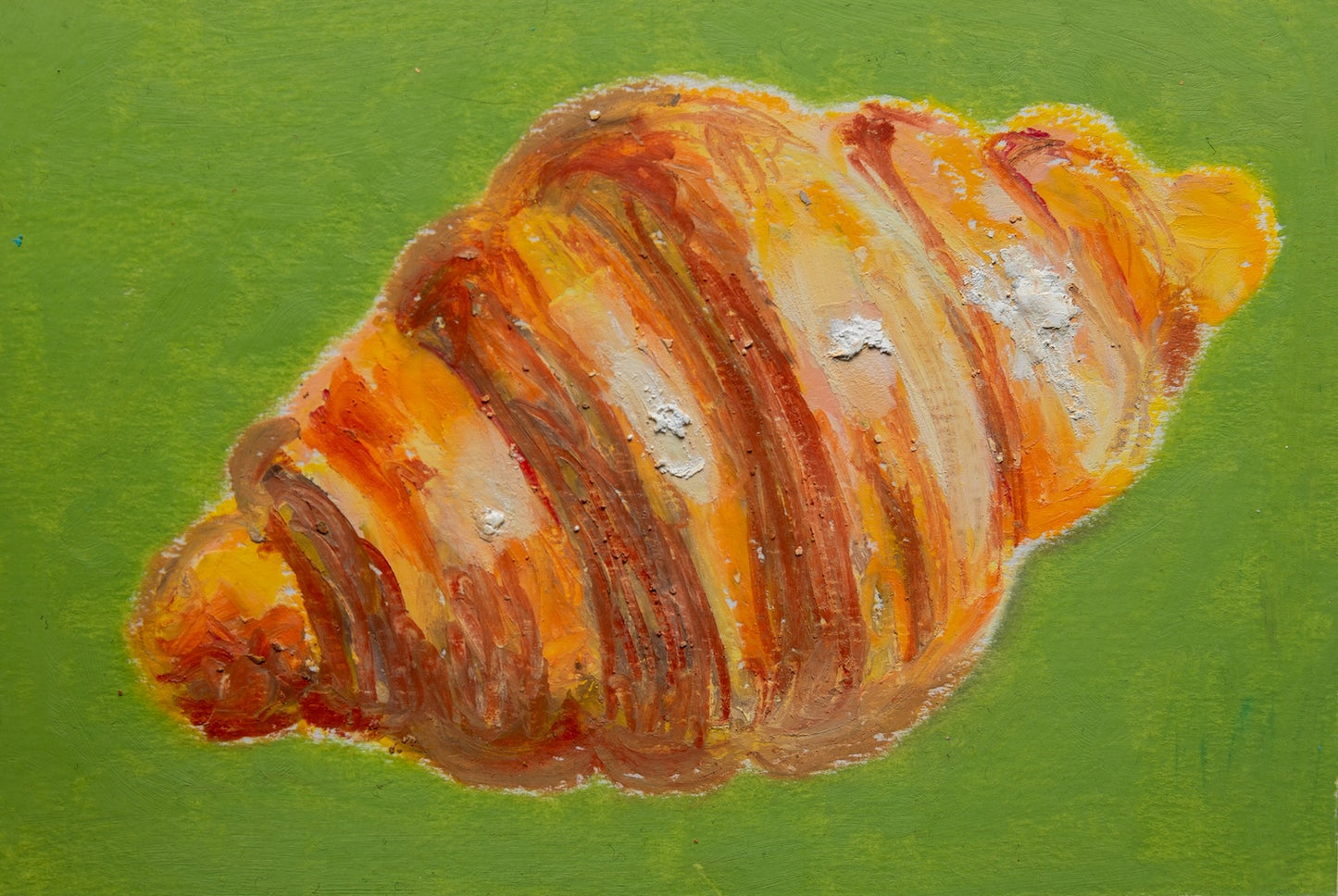 Croissant Oil Pastel Art Print