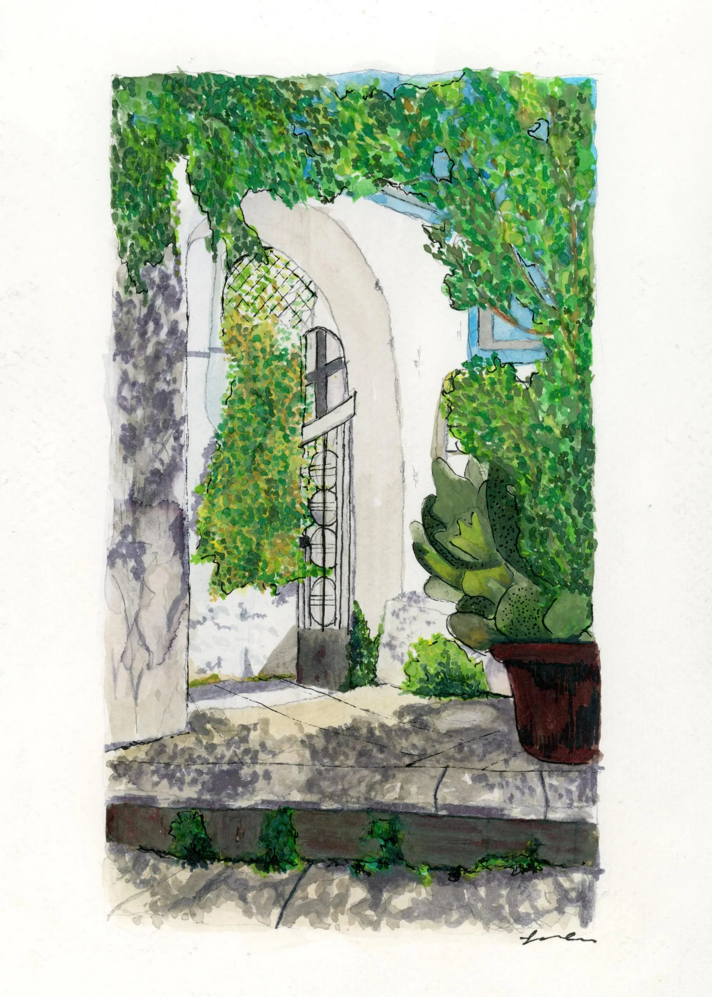 Athens Watercolor Art Print