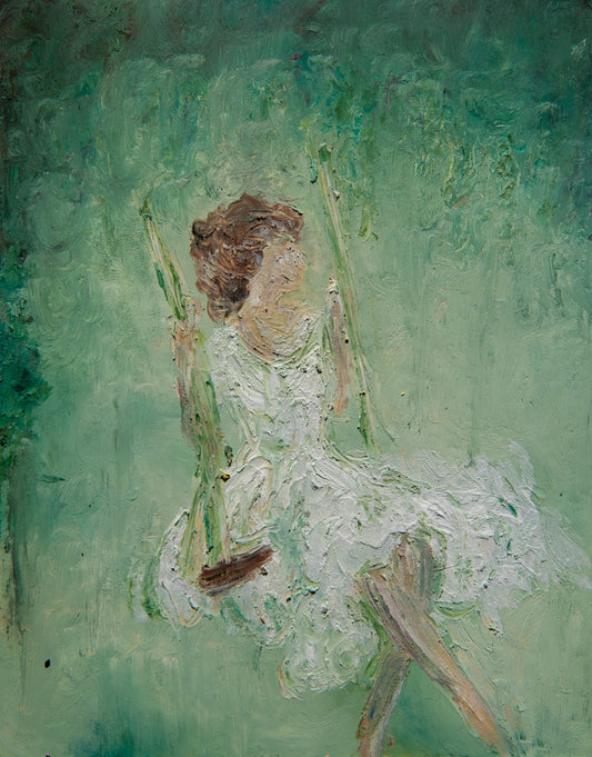 Swing Oil Pastel Art Print