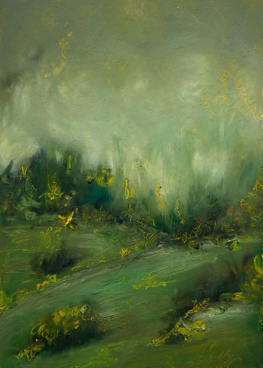 Rolling Hills Oil Pastel Art Print