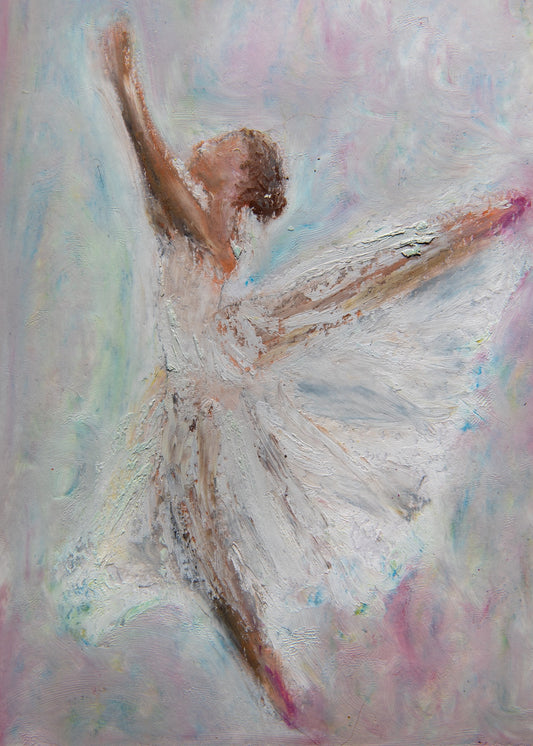 Ballerina Oil Pastel Art Print