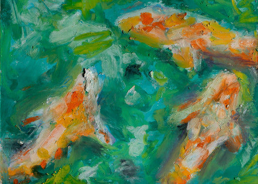 Koi Oil Pastel Art Print
