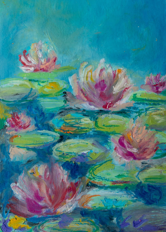 Lilypad Oil Pastel Art Print
