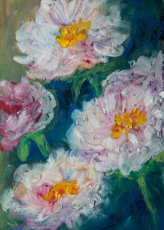 Floral Oil Pastel Art Print