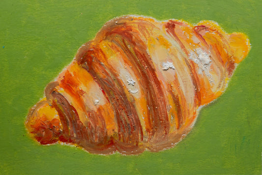 Croissant Oil Pastel Art Print