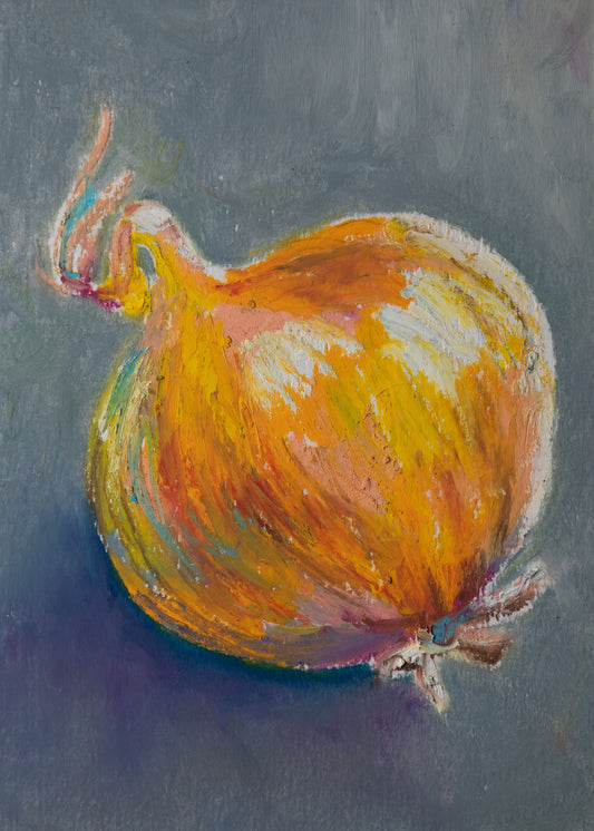 Onion Oil Pastel Art Print