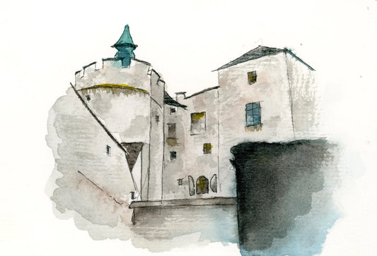 Austrian Castle Watercolor Art Print